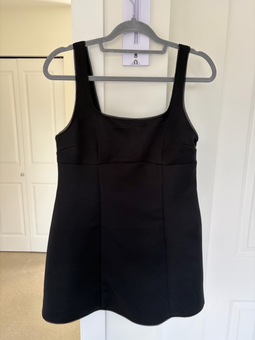 Black Square-Neck Mini Dress